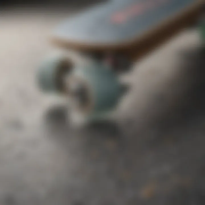 Close-up of see-through grip tape on a skateboard deck