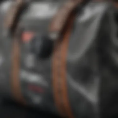 Close-up of materials used in Sprayground duffle bags