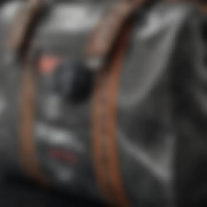 Close-up of materials used in Sprayground duffle bags