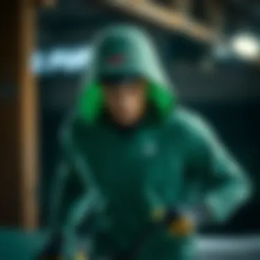 An athlete using a vapor hoodie in a competitive environment