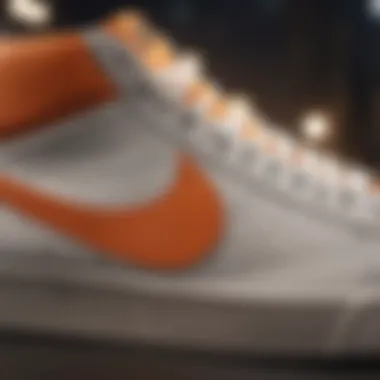 Close-up of the unique design elements of the Nike Blazers