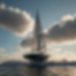 Dynamic wind hydrofoil in action over water