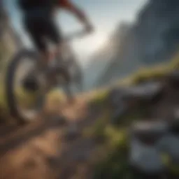 Dynamic biking scene captured on a breathtaking mountain trail