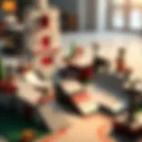 Intricate LEGO Skateboard Park Design A detailed LEGO skateboard park model showcasing jumps and ramps