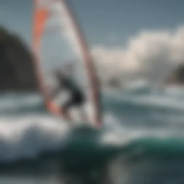 An expert windsurfer demonstrating advanced techniques on the water.