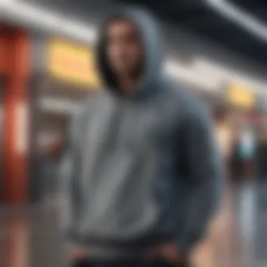 A stylish urban setting where an XXL hoodie is paired with casual attire, highlighting its versatility.