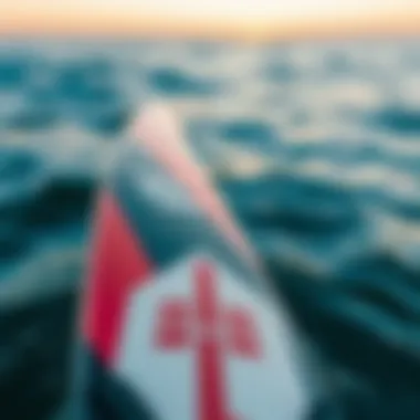 Close-up of freeride windsurf board design