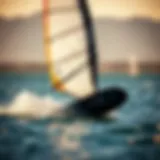 The Thrill of Freeride Windsurfing Freeride windsurf board gliding over water