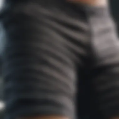 Close-up of innovative fabric technology used in extreme sports shorts