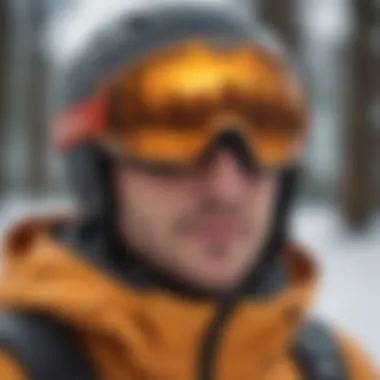 Close-up of specialized goggles designed for glasses wearers