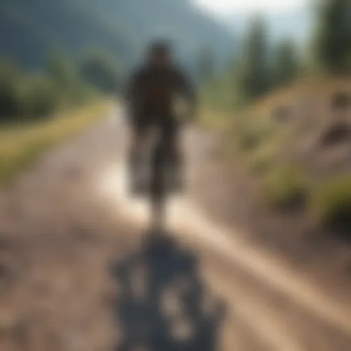 Rider navigating a gravel trail surrounded by nature