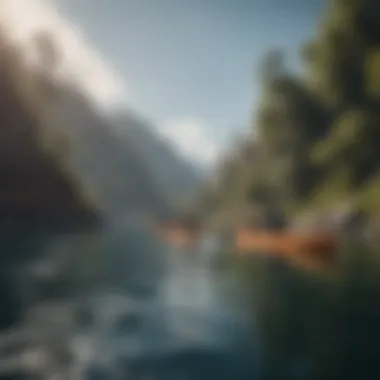 Group of kayakers enjoying the water