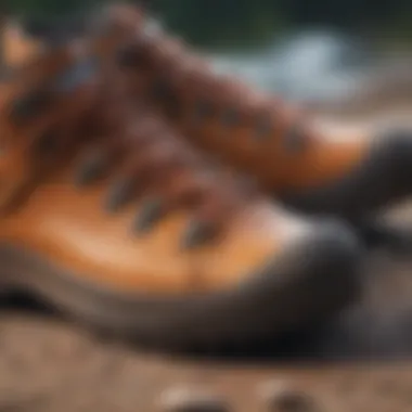 A close-up of durable happy camper shoes designed for rugged terrains