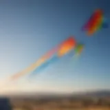 Colorful kites soaring high in a blue sky