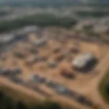 Aerial view of the Kemper Rampage site showcasing the extreme sports landscape