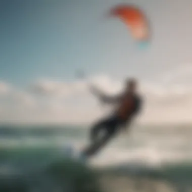 Achieving Optimal Performance While Kite Surfing A kitesurfer adjusting their kite on the water, demonstrating optimal performance.