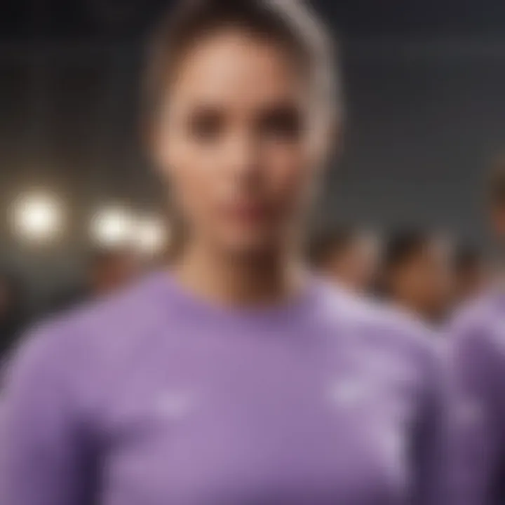 Lavender Nike Crew Neck displayed alongside athletic gear