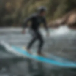 Close-up view of Liquid Force foilboard design showcasing its streamlined shape.