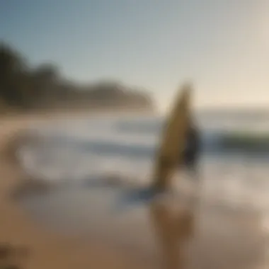 Group of surfers discussing the cultural significance of the Lost Mayhem surfboard