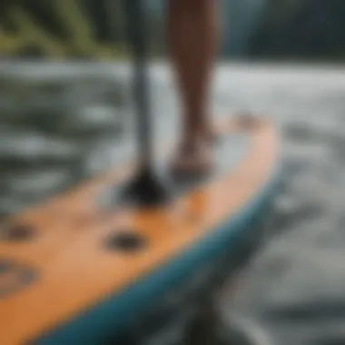 Close-up of paddle board gear essential for stability