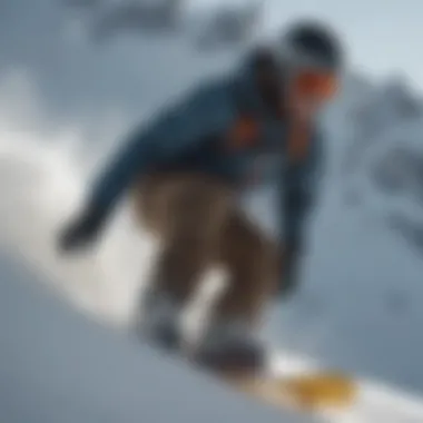 Snowboarder demonstrating carving technique on a snowy slope