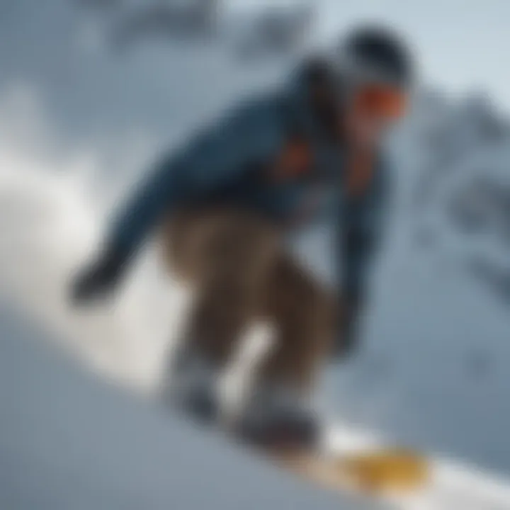 Snowboarder demonstrating carving technique on a snowy slope