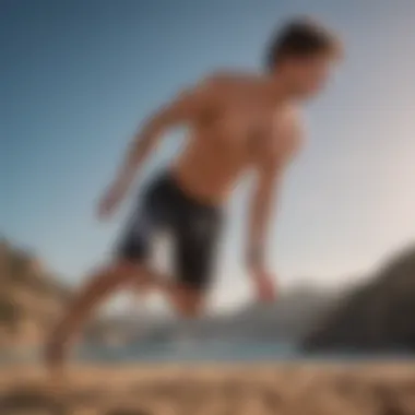 A close-up of a focused athlete visualizing their next backflip attempt.