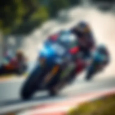Dynamic motorcycle racing scene