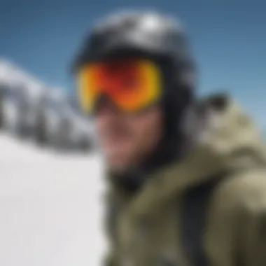 Snowboarder wearing Oakley goggles on a snowy slope