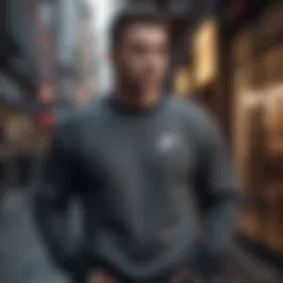 Stylish Nike crewneck sweatshirt in urban setting