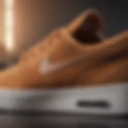 Close-up view of Nike Janoski Suede showcasing quality material and craftsmanship