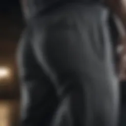 Detailed view of Nike loose fit joggers fabric showcasing stretchability.