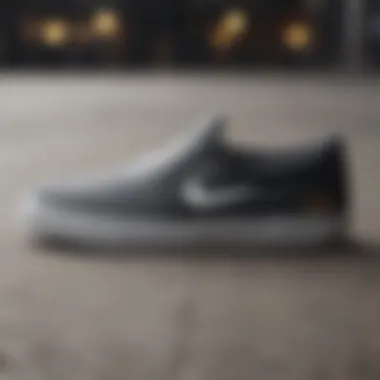 Side view of Nike slip-on skate shoes emphasizing material choices and durability.