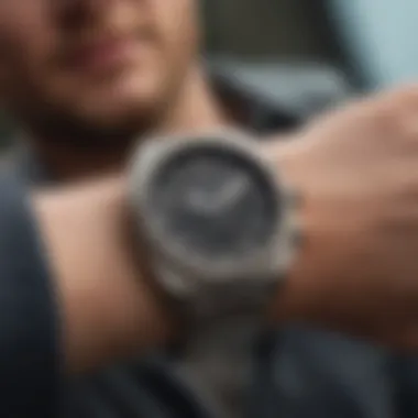 Nixon Happy Medium Watch in Action Extreme athlete utilizing the Nixon Happy Medium Watch during a thrilling adventure