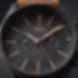 A close-up of Nixon The Sentry Leather Watch showcasing its intricate dial design