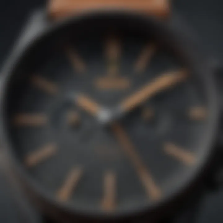 A close-up of Nixon The Sentry Leather Watch showcasing its intricate dial design