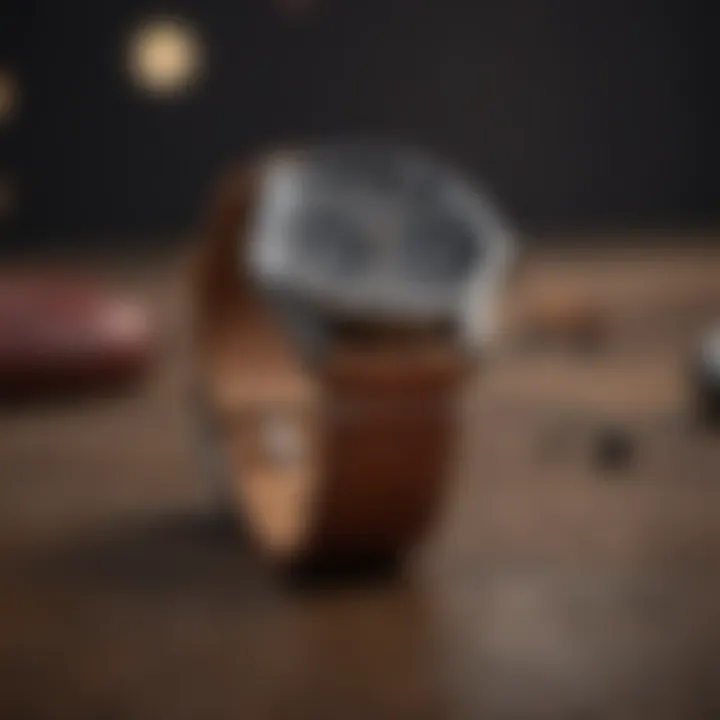 The leather strap of Nixon The Sentry Leather Watch highlighting its craftsmanship