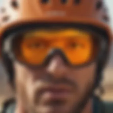 Athlete wearing Oakley Gascan orange lenses during a mountain biking session