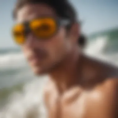 Athlete wearing Oakley Sylas sunglasses during a surfing competition