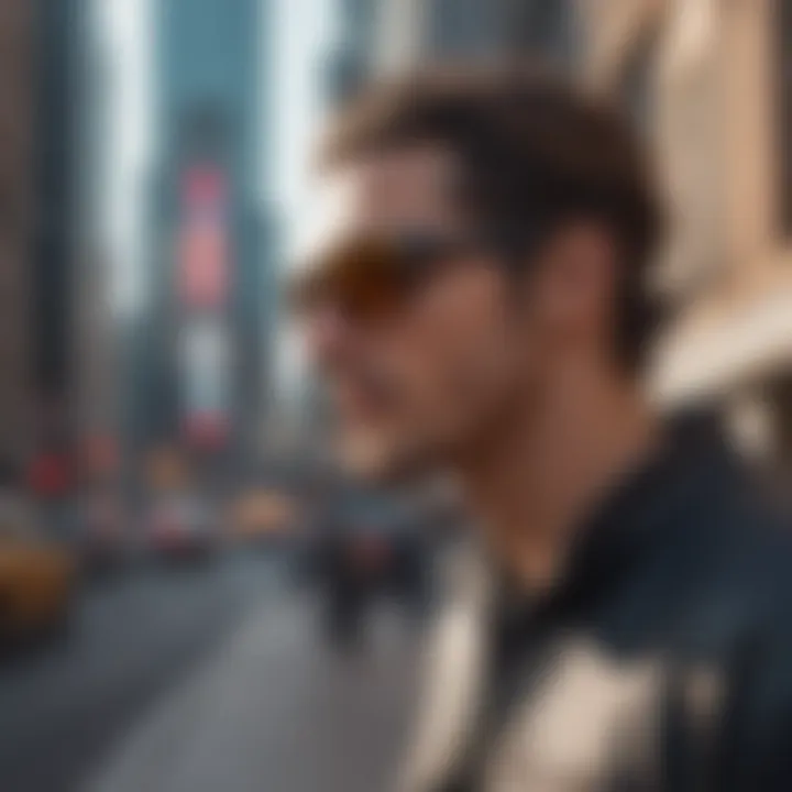 Fashionable Oakley Sylas sunglasses showcased against a city backdrop