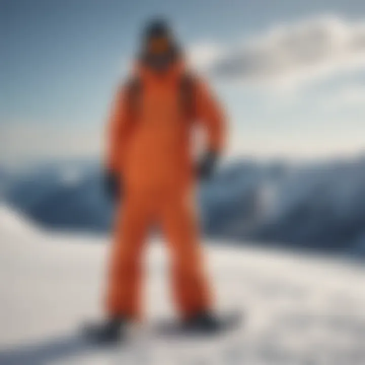 A snowboarder wearing O'Neill snow pants on a snowy slope