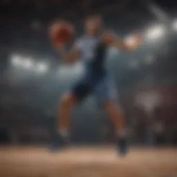 Basketball player executing a jump shot during practice