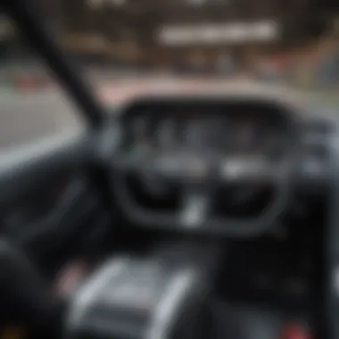 Cutting-Edge Technology in Formula One Cockpit A detailed view of a Formula One car's cockpit, showcasing technology
