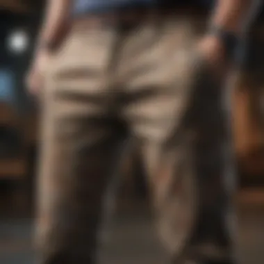Variety of Patterned Chino Styles A fashionable display of various patterned chino styles suitable for extreme sports.