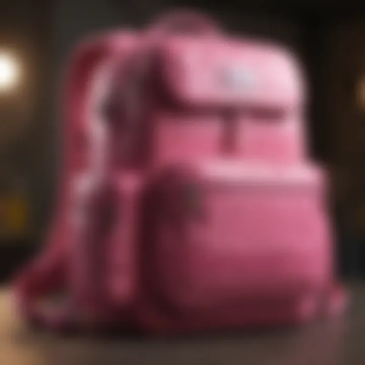 A stylish pink bookbag designed for extreme sports