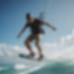 Kiteboarder soaring above the azure waters of Playa del Carmen