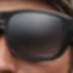 Close-up view of Prizm Black Polarized lens technology