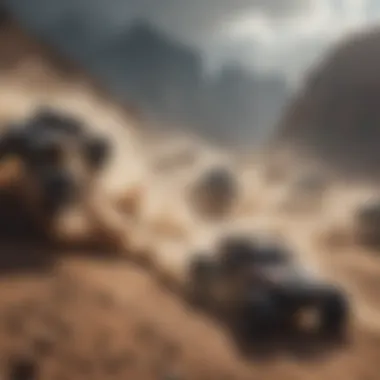 Dramatic View of Rampage Racing Event A dramatic view of a rampage racing event showcasing the crowd