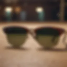 Classic Ray-Ban Clubmaster sunglasses with a vintage backdrop