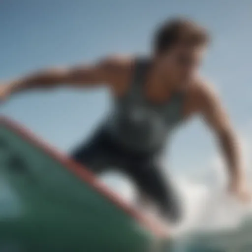 Dynamic athlete wearing a Rip Curl tank in action